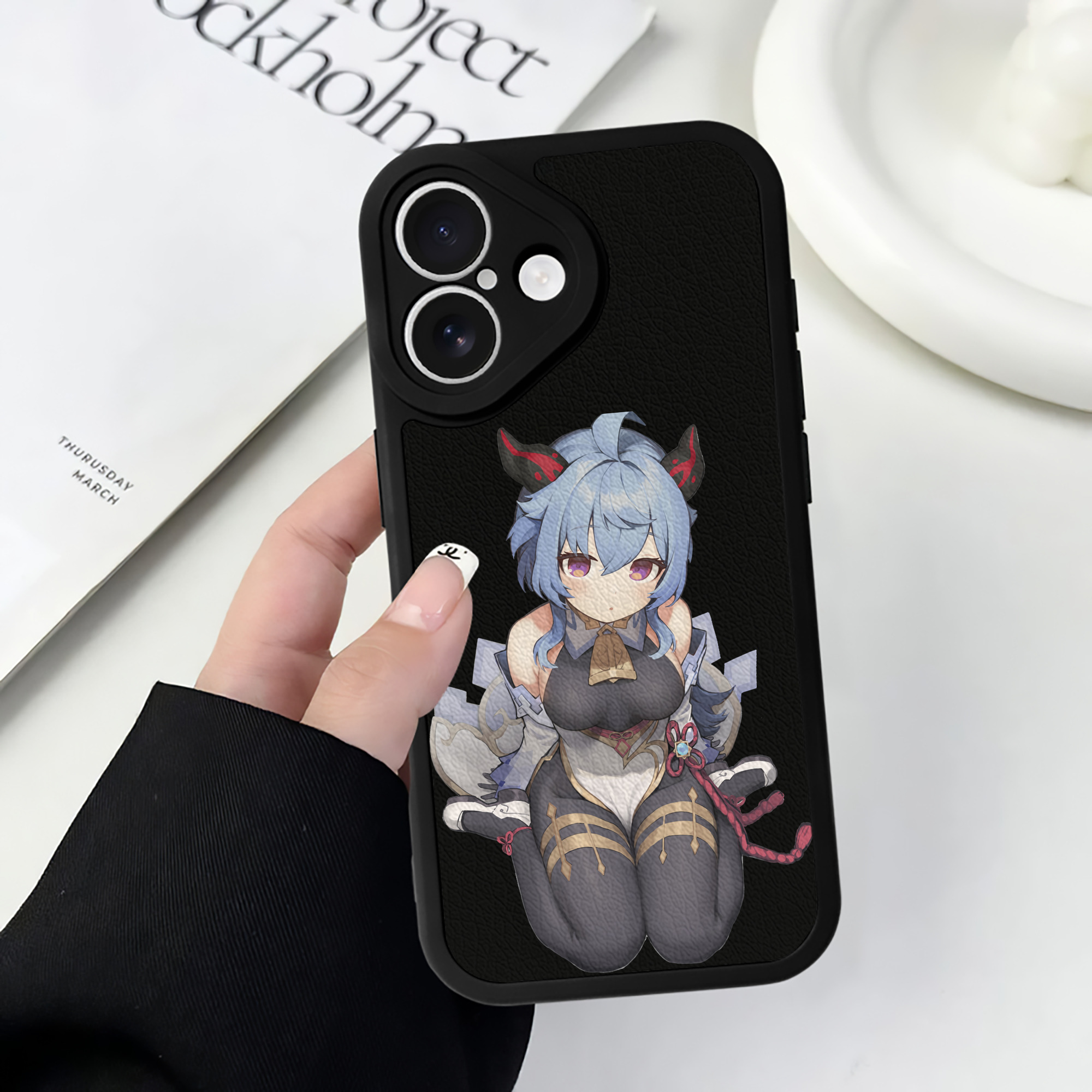 げんし神 甘雨 かんう genshin Ganyu 【iPhone 16シリーズ対応】シリコンスマホケース（レザー調） 材質：シリコン
